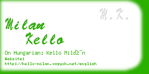 milan kello business card